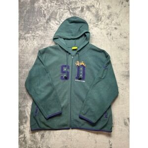 2002 Scooby Doo Cartoon Network Fleece Hoodie Full Zip Green Mens XL Jacket